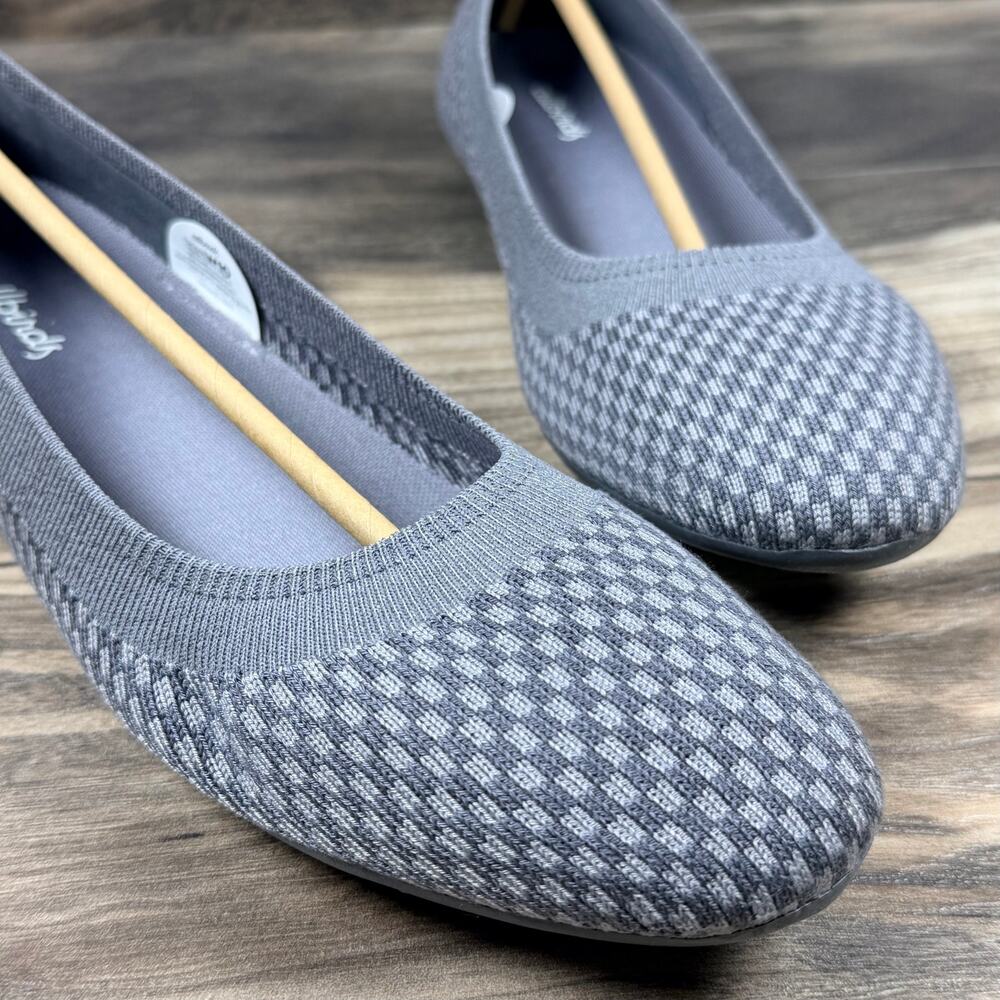 NIB Allbirds 10 Tree Breezer Knit Pack Medium Stormy Grey Ballet Flats - Picture 3 of 10